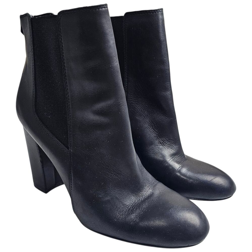 Sam Edelman Womens Case Block Heel Pull On Booties Black Leather Size 9.5M - Picture 2 of 12